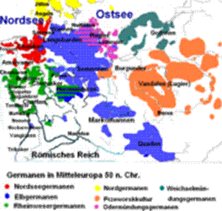 Germanische Stmme um 100 n. Chr. (ohne Skandinavien)