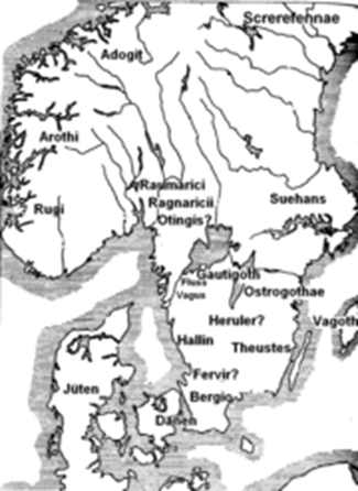 Nordgermanische Stmme um 550 n. Chr.